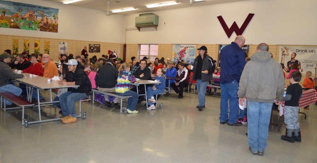 IT WAS A good turn-out for the annual "Donuts for Dads" events, which ran from 7:15 a.m. to 8 a.m. this past Friday, February 14, in the public school cafeteria.