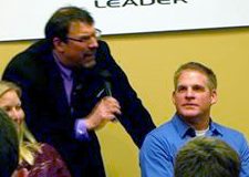 FORMER COBRA HEAD Coach Brad Schlomann (and 1993 "Wrestler of the Year" when he wrestled for the Mountain Lake/Butterfield-Odin Wolverines in high school) was one of the featured speakers at the banquet.