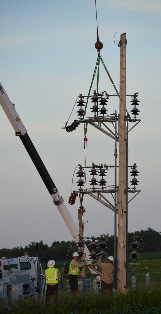 pole top on ground