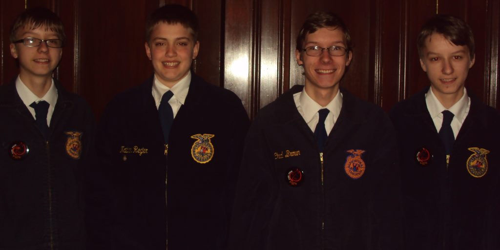 Austin Suderman led the way for Mountain Lake in the Crops contest by placing 12th individually.  The  team placed 6th out of 37 teams with Jared Suderman and Jordan Suderman as gold individuals and  Nathan Regier earning a bronze. 
