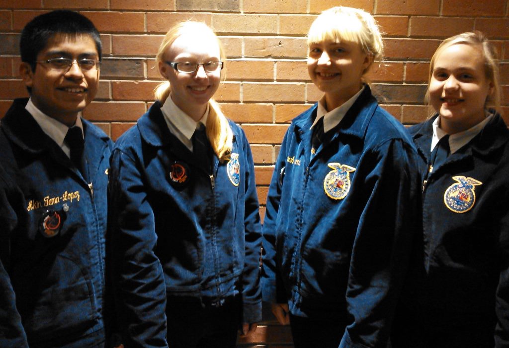 In the Meats Evaluation contest, the Mountain Lake team brought home 12th place honors out of 38  teams.  Ashley Watkins placed 18th individually which made her a gold individual.  Akin Tema-Lopez,  Chanah Brandt, and Caitlin Brandt all earned silver. 